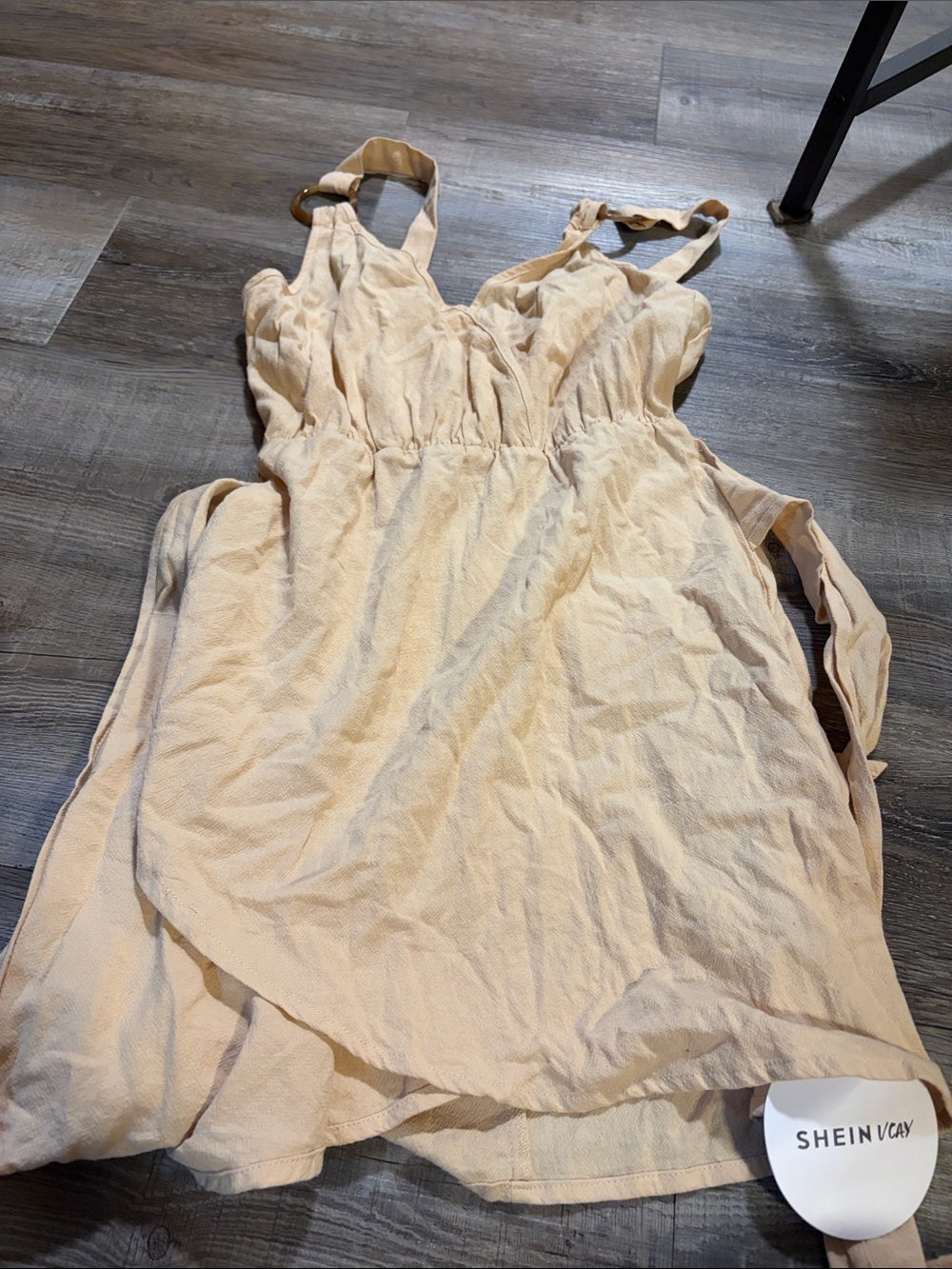 SHEIN Cream Day Dress with Adjustable Straps